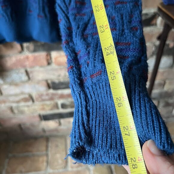 Iredell County Sweater Men XL Gray Cable Knit Pullover Classic Blue Red 80s - Picture 3 of 16